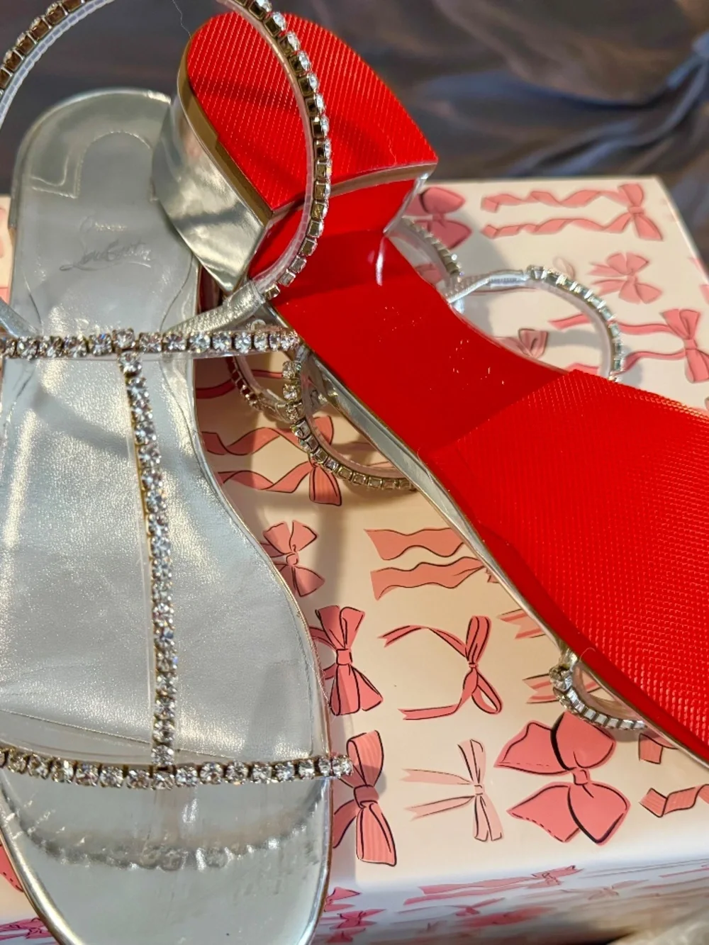 Christian Louboutin 39 Silver Sandals - Picture 3 of 5